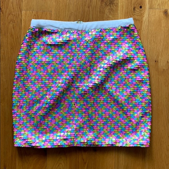 Rainbow Sequin Mini Skirt - Picture 1 of 3